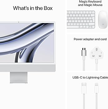MQR93AB/A/Apple 24-inch iMac with Retina 4.5K display: Apple M3 chip with 8?core CPU and 8?core GPU, 256 / 24 / M3 Chip