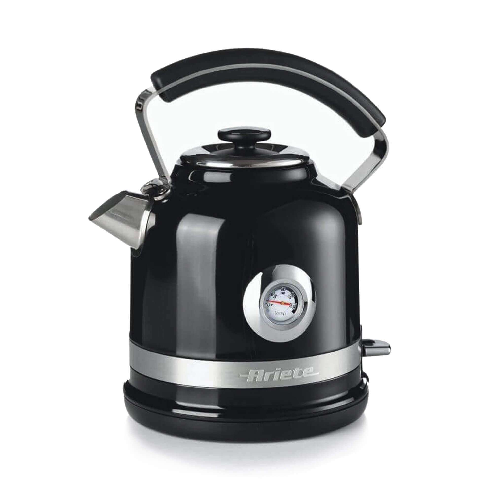 2854/02/Ariete Kettle 2000W,Capacity 1,7L, Stainless steel body,Thermometer for water,Black BLACK / 1.7 L / 2200 WATTS