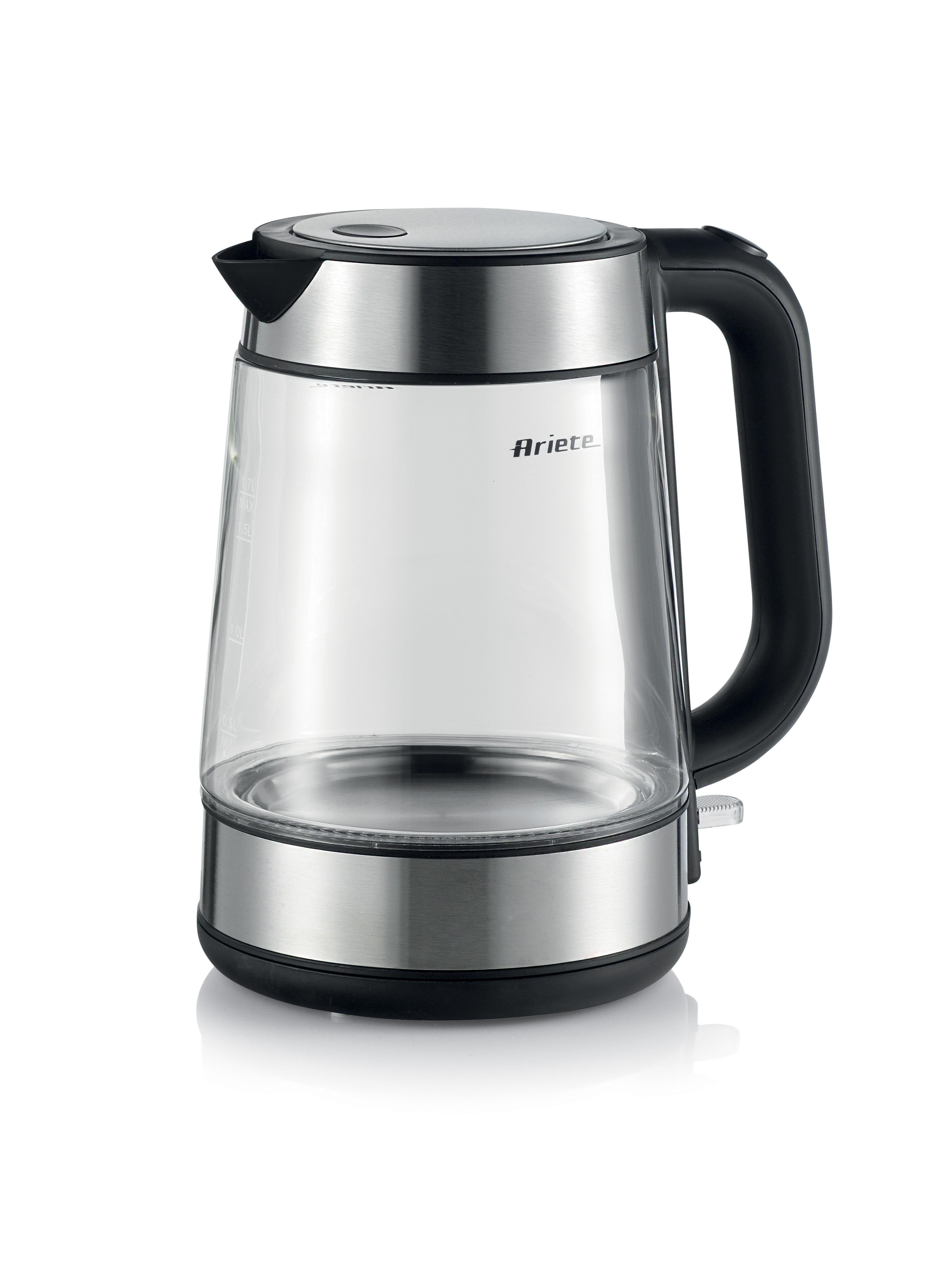 2874 / ARIETE GLASS KETTLE METAL 2200W 1.7LTR GLASS / 1.7 L