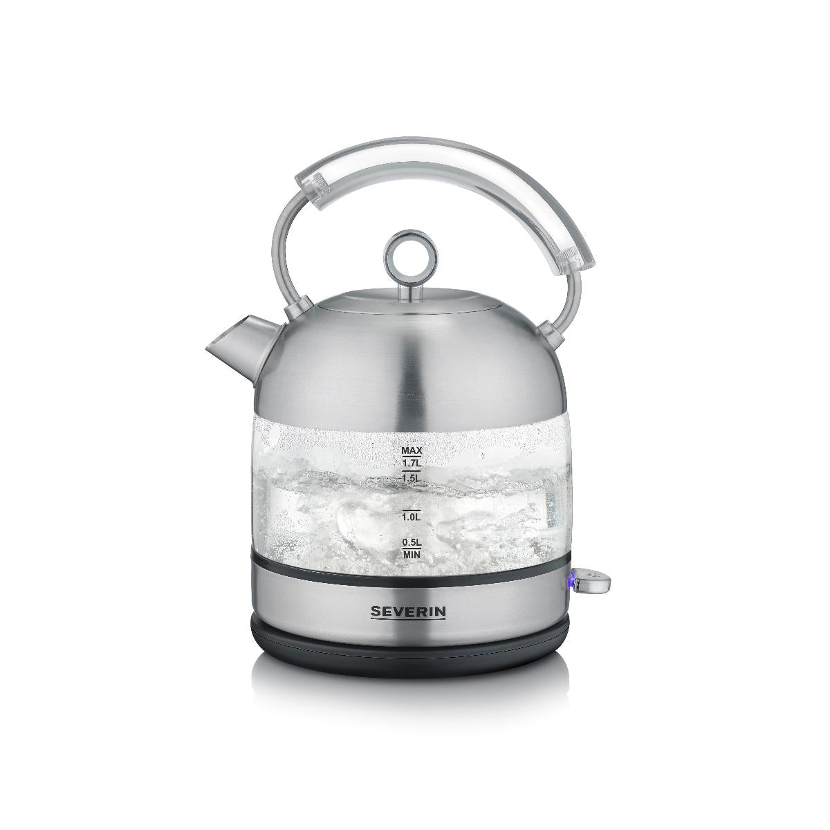 WK 3454/Severin Retro glass kettle| Color: glass | Capacity (Ltr): 1.7| Watt: 2400| Safety System: y 2400 / 1.7 L / glass