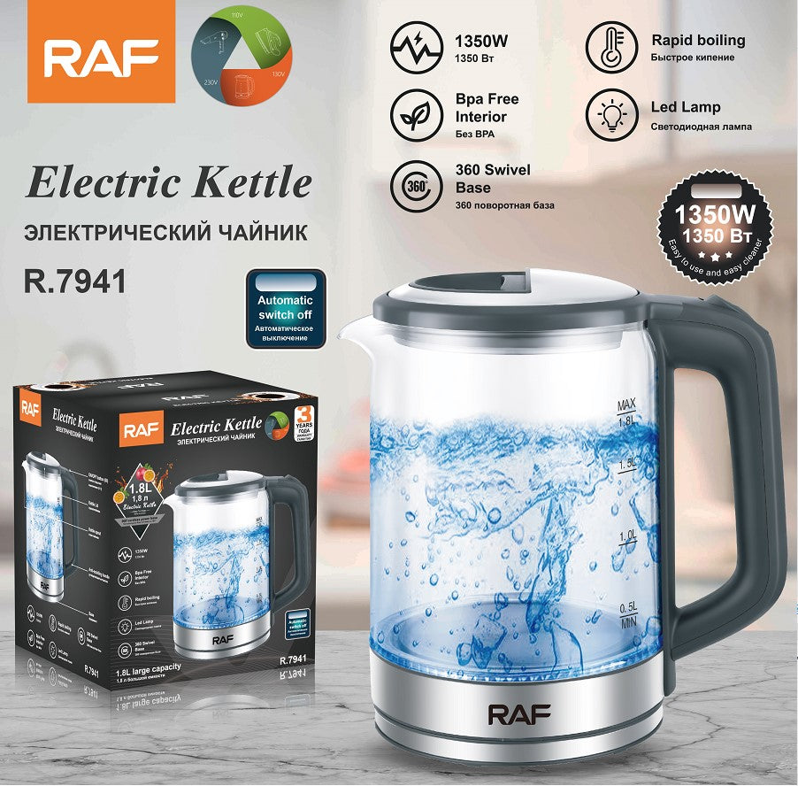 R.7941 / RAF Glass Kettle 1.8L KETTLE / 1.8 L / GLASS