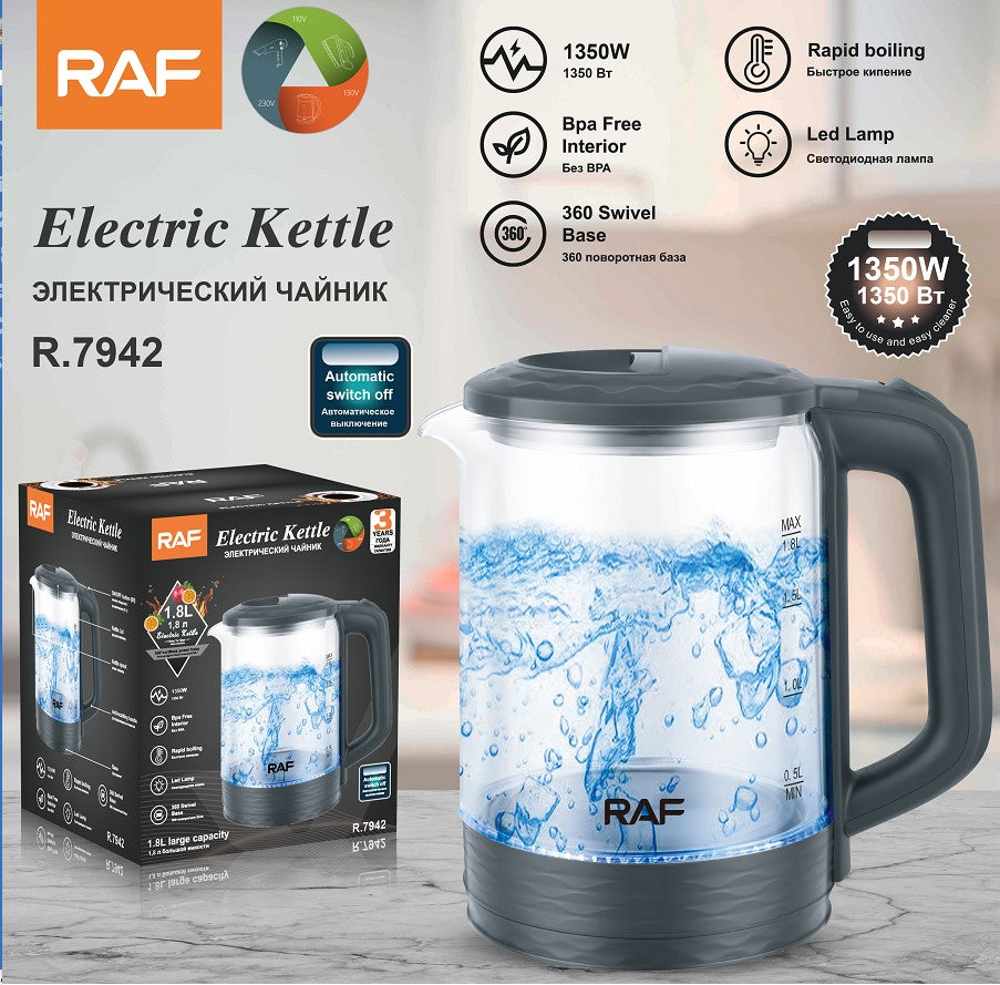 R.7942 / RAF Glass Kettle 1.8L KETTLE / 1.8 L / GLASS