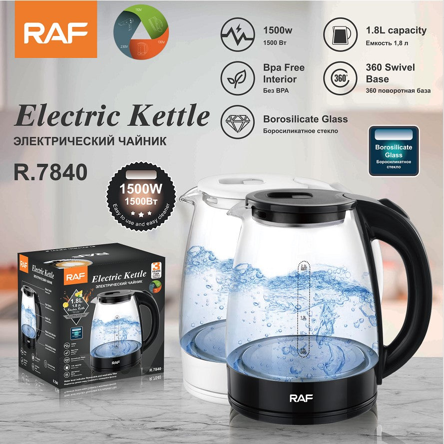 R.7840 / RAF Glass Kettle 2L KETTLE / 2 L / GLASS