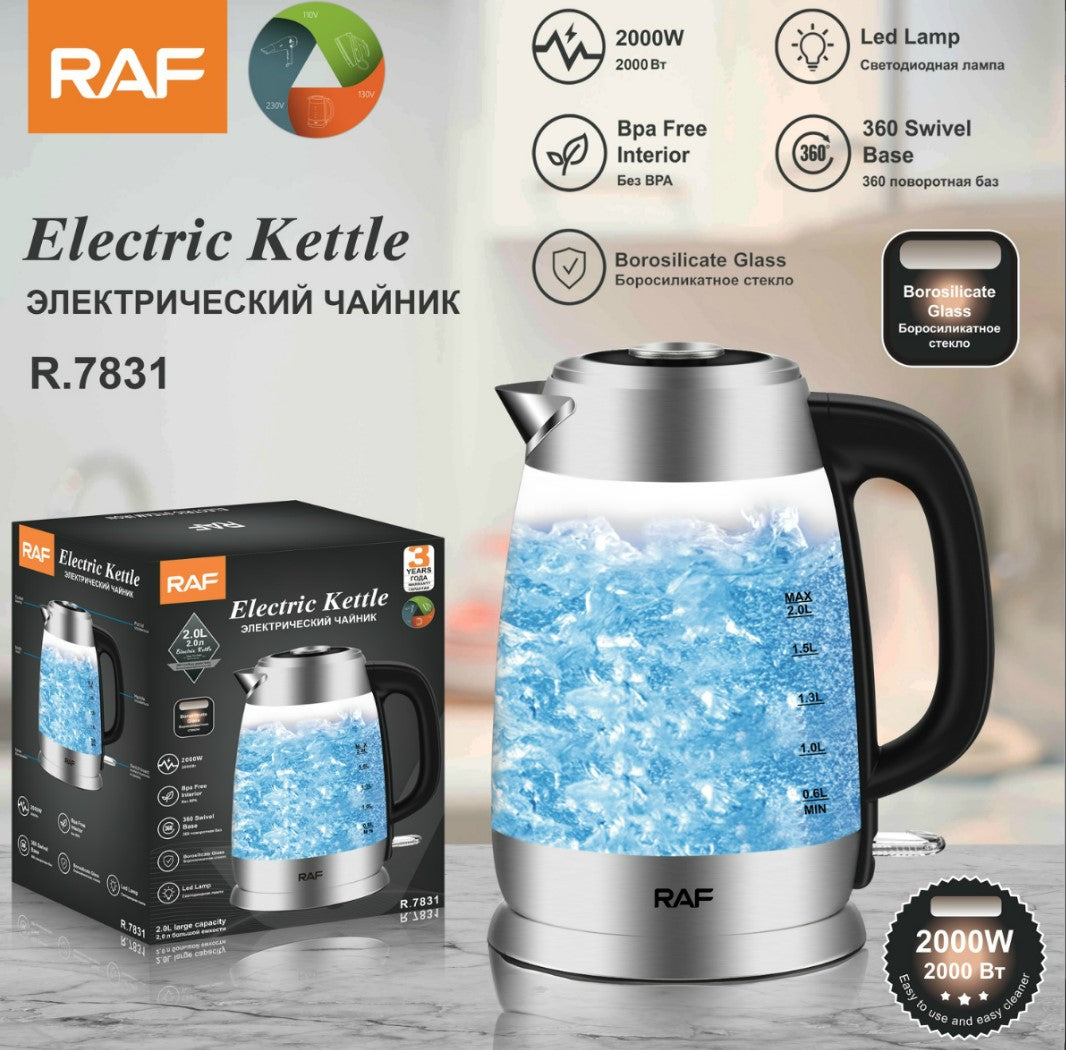 R.7831 / RAF Glass Kettle 2L KETTLE / 2 L / GLASS