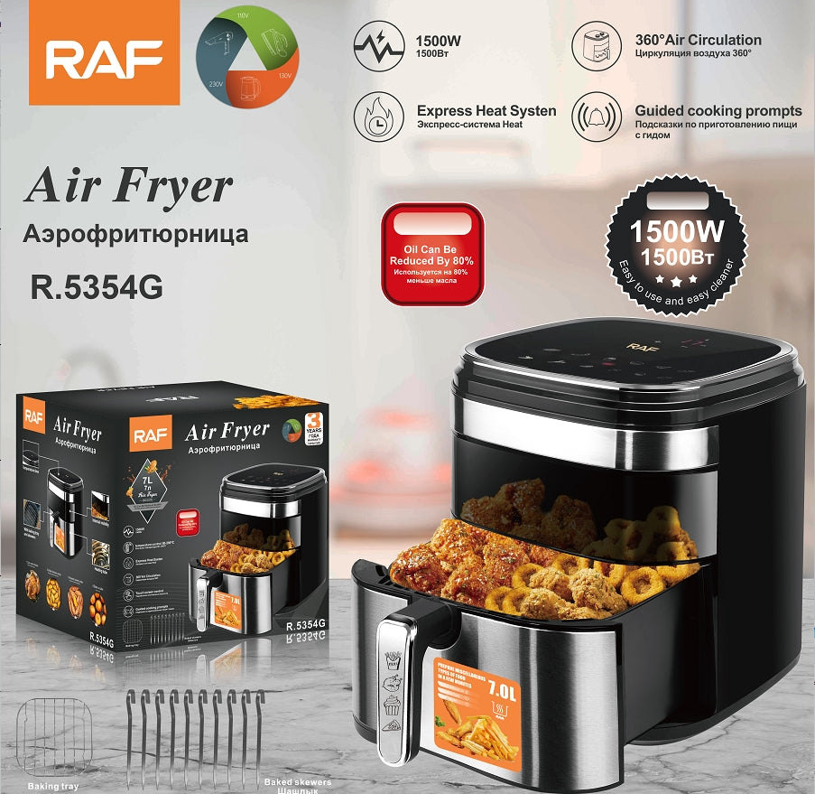 R.5354G / RAF Air Fryer, 7L ,1500W , Black 7 L / BLACK