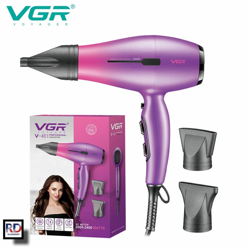V-461 / VGR Hair dryer 2400watt AC Motor with Overheating Protection hair Dryer / 2400 watt / BLACK