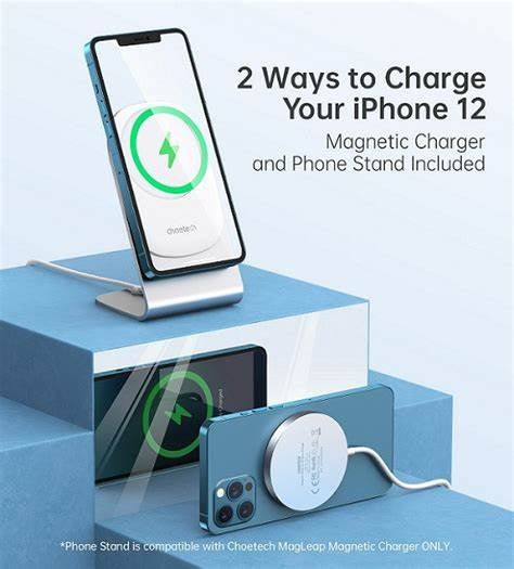 H047/Choetech  Magasafe Fast Wireless Charger Stand Holder For IPhone 12 white CHARGER / White / WIRELESS