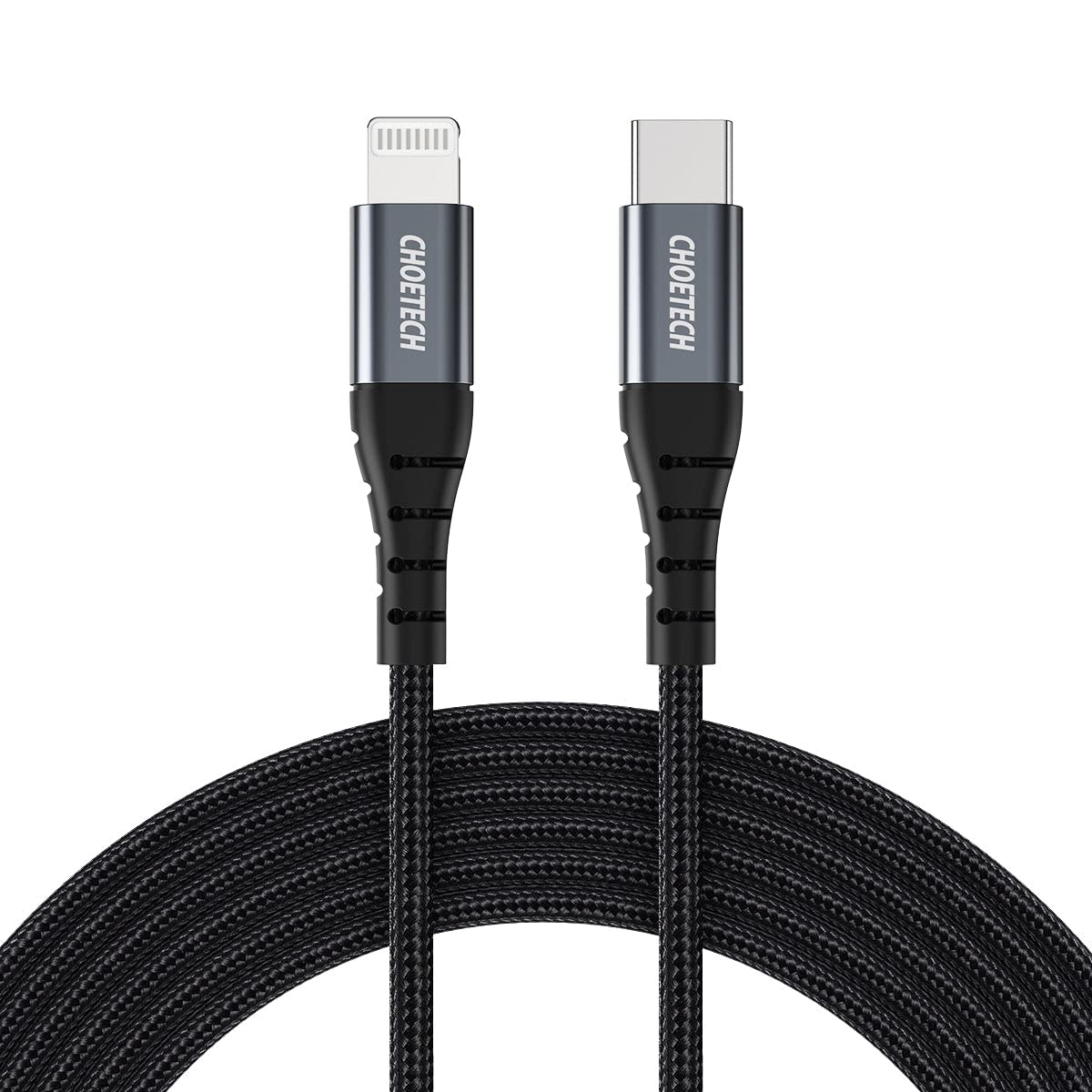 "IP0041/CHOETECH USB C to Lightning Cable 2m [MFi Certified] PD Fast Charging Cable Braided Data Syn Fast Charging / Black / N/A