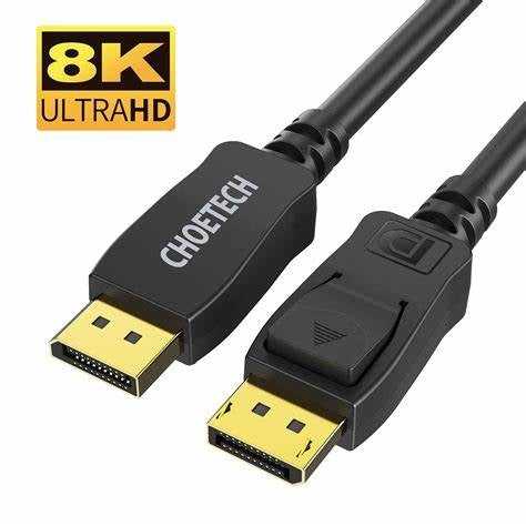 XDD01/ CHOETECH 8K DisplayPort Cable, Displayport To Displayport Cable 6.6ft/2M With 8K black Cable / Black / N/A