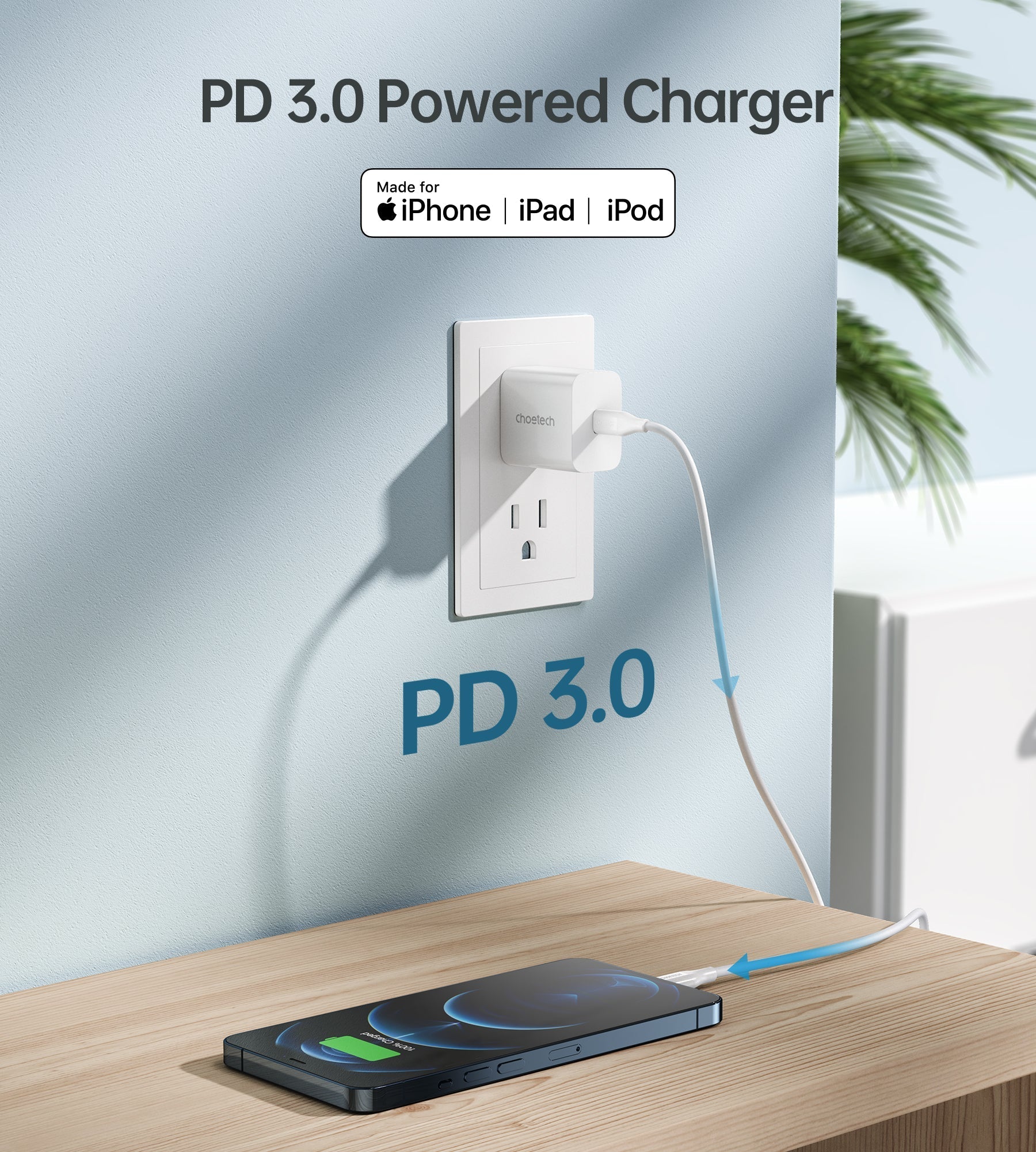 PD5005/PD5005 USB C Charger 20W Power Delivery Wall Adapter white