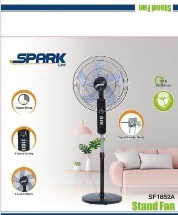 SF1852A / spark line Stand Fan 20'' 80w BLACK / STAND