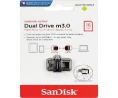 SDDD3-016G-G46/SanDisk  Ultra 16GB  Dual Drive m3.0  for Android Devices and Computers ,USB 3.0 OTG Flash USB / Black / N/A