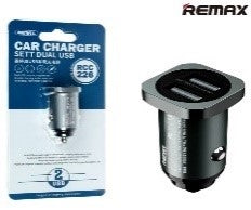 RCC226/REMAX Car Charger Dual USB Output Fast Charging 2.4A Metallic In-car Charger for Smartphones Fast Charging / Black / N/A