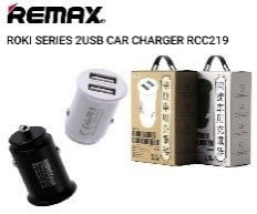 RCC219/REMAX Dual USB Charging Port Car Charger Roki Series 2.4A Exquisite Design and Portable to Ca Portable / Black / N/A