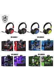 "KR-GM031-GM032-GM033/KR Gaming Headset with RGB Light,Inline volume control for simultaneous Chat & HEADPHONE / Black / Wired