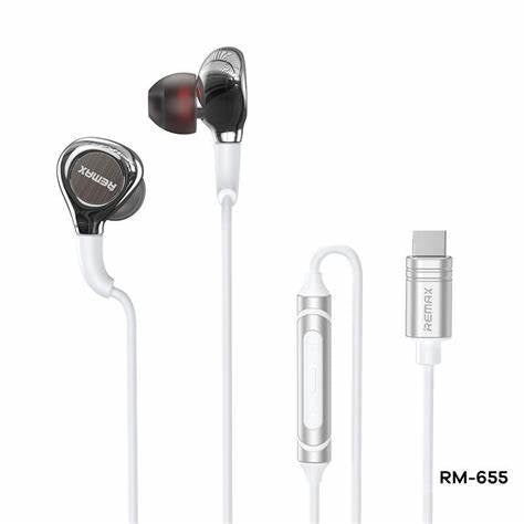 RM-655a/REMAX Metal Music earphone RM-655a For type C (Samsung is Compatible) Earphone / Black / Wired