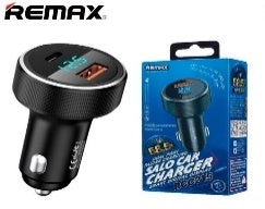 RCC215/REMAX Salo dual port car charger USB / USB Type C 58.5W 4,5A Power Deliver Quick Charge CHARGER / Black / N/A