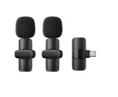 K03 Type-C/2-in-1 Wireless Live-Stream Microphone for type-c Type-C / Black / N/A