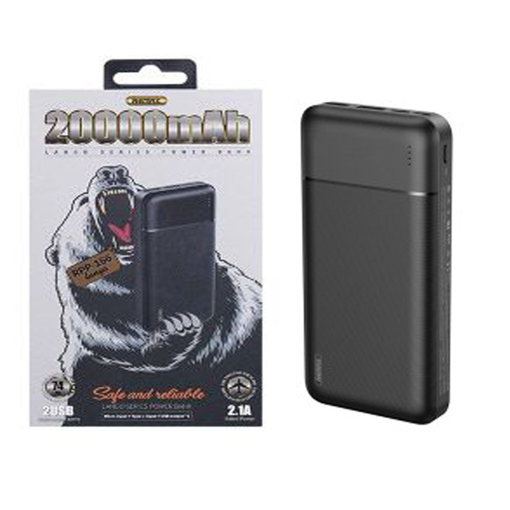 RPP-166/POWER BANK 20000mAh  2.1A Power Bank / Black / N/A