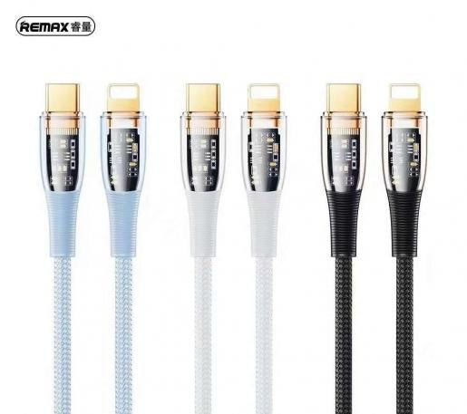 RC-C061/REMAX EXPLORE SERIES 20W CYBERPUNK PD FAST CHARGING DATA CABLE TYPE-C TO Lighting Fast Charging / Black / N/A