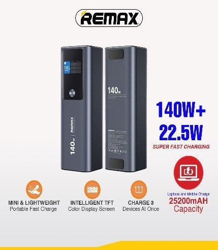 RPP-662/REMAX Dinba Series 25200mAh 140W+22.5W Super Power Mini Lightweight Fast Charging Power Bank