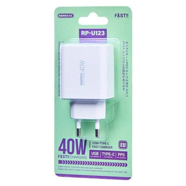 RP-U123/REMAX KIDDY SERIES 40W 3Port 1A + 2C FAST CHARGER, EU