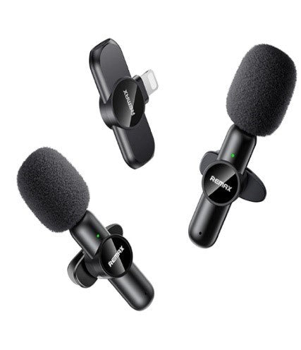 K10 iph/REMAX Ryusic Series 2.4GHz Wireless Lavalier Microphone for iphone One-To-Two Live-Stream Wi