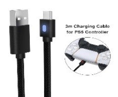 L432/PMW 3M for Sony PS5 handle charging cable playstation controller data cable peripheral accessor Cable / Black / N/A