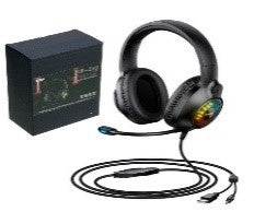 RM-850/REMAX Gaming Headphone With Mic Wired Headset HD Sound 50MM Speaker RGB Lighting Earphone HEADPHONE / Black / Wired