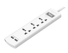 SZM307/SZM307POWER EXTENTION 3 PORT    2 USB PORT universal standard outlets Cable / Black