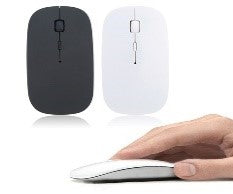 10M/GBT 1600 DPI USB Optical Wireless Computer Mouse 2.4G Receiver Super Slim Mouse For PC Laptop MOUSE / Black / WIRELESS