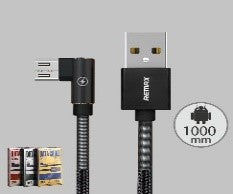 RC-119m/REMAX Ranger Series 90 Degree Fast Charging Micro USB Cable Fast Charging / Black / N/A