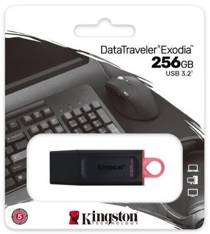 DTX/256GB/KINGSTONE 256GB USB3.2 Gen1 DataTraveler Exodia (Black + Pink) DataTraveler / Pink / 256GB