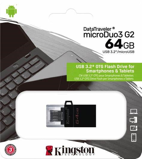 DTDUO3G2/64GB DT MicroDuo 3 Gen2 + microUSB (Android/OTG) microUSB / Black / 64GB