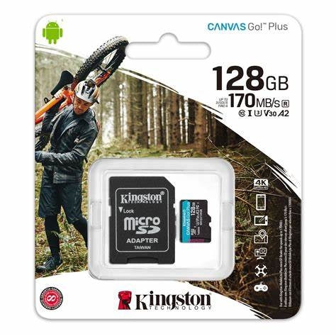 SDG3/128GB/KINGSTONE 128GB SDXC Canvas Go Plus 170R C10 UHS-I U3 V30 DataTraveler / Black / 128GB