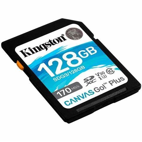 SDG3/128GB/KINGSTONE 128GB SDXC Canvas Go Plus 170R C10 UHS-I U3 V30 DataTraveler / Black / 128GB