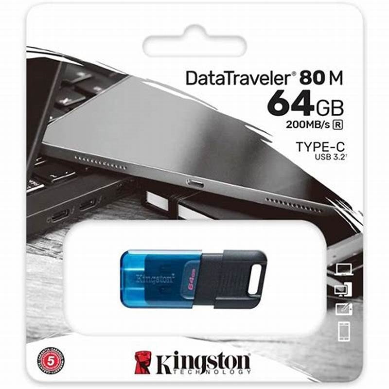 DT80M/64GB /Kingston 64GB DataTraveler 80 M 200MB/s USB-C 3.2 Gen 1,Black Flash USB / Black / 64GB