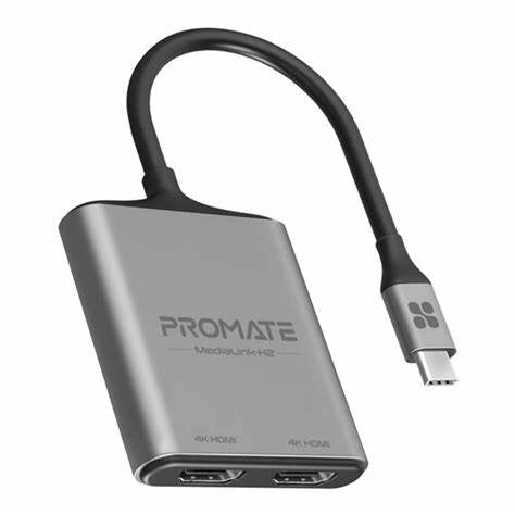 MEDIALINK-H2/'PROMATE MEDIALINK-H2 USB-C TO DUAL HDMI USB-C / Black / N/A
