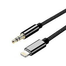 AX99/LENYES AX99 AUX 3.5 TO IPHONE ADAPTER CABLE 1M Adapter / Black / N/A