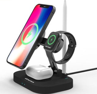 W22 / Awei  Foldable 4 in 1 Wireless Charger Fast Charging Station for Cellphone Samrt Watch Earphon 4 IN 1