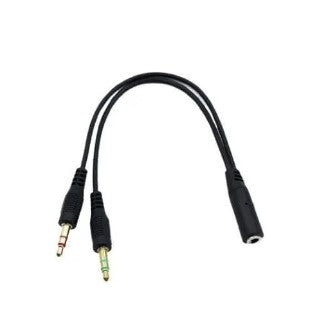 "AUX-002  / Awei AUX-001 3.5mm Female To 2 Male Y Splitter Cable Aux Audio Cable Pc Headphone 2 PORT