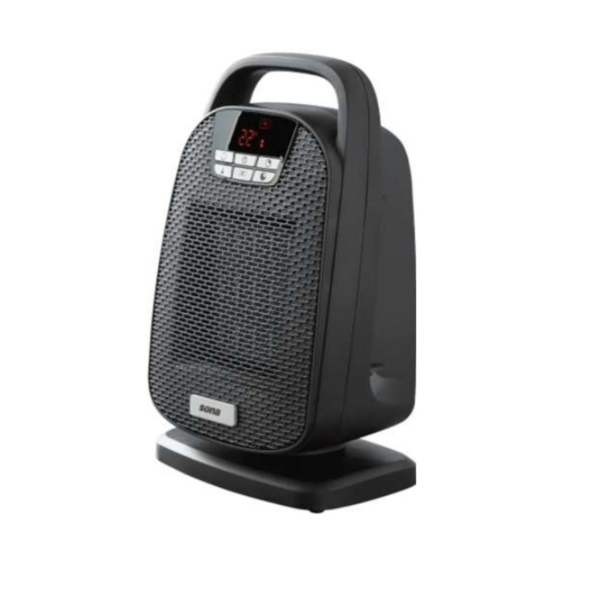 SHT 9008/SONA, Heater, Digital Ceramic with fan, 2000 W, Black SONA / Black