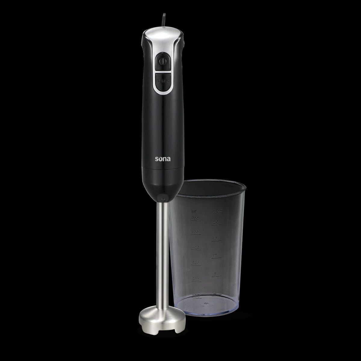 SHB-1440 BK/ SONA,Hand Blender, With cup , 600 W, Black 600 / 1L / 3