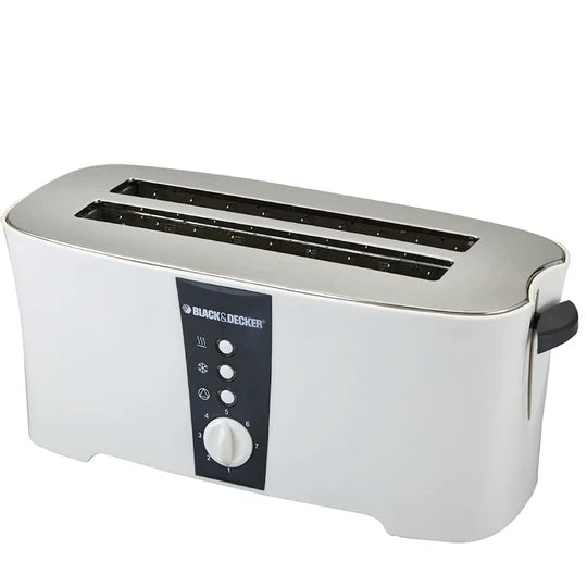 ET124-B5/Black + Decker_4 Slice long slot cool touch Toaster White,1350W 1350 watt / white