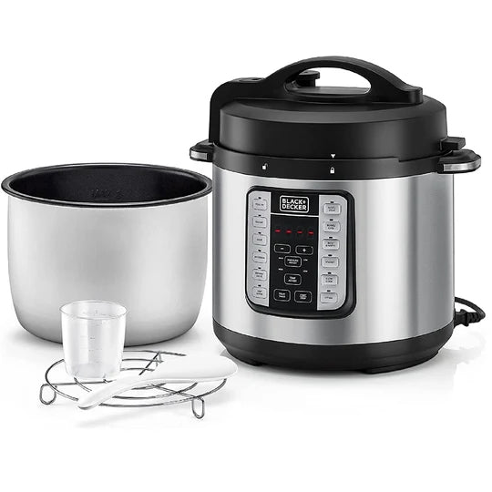 PCP1000-B5/Black + Decker_6L PRESSURE COOKER,Steel 1000 WATTS / 6 L