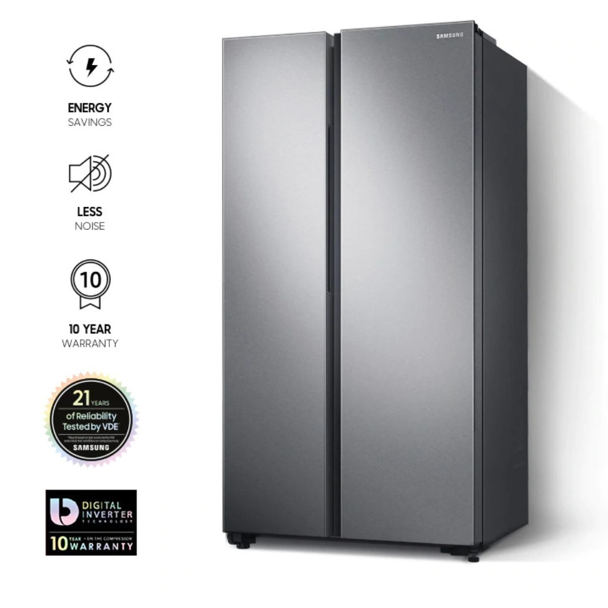 RS62R5001M9/LV/Samsung REFRIGERATOR SBS Refrigerator Side by side  647 L  912x 1780 x 716 Digital In YES / A+ / 640L