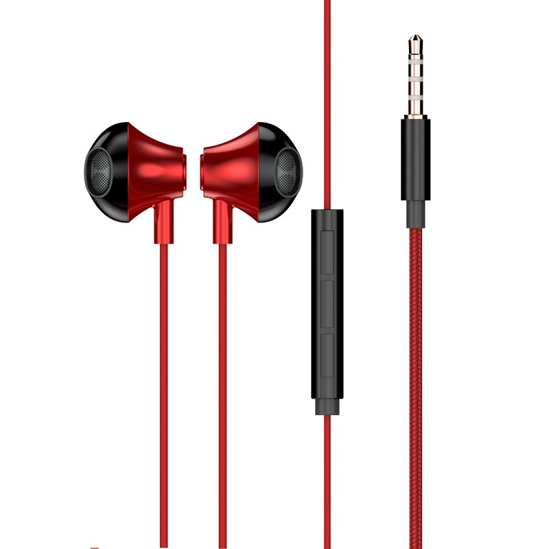 EAUA-024/TOTU 3.5mm metal wire headse / RED GLORY SERIES Earphone / Black / Wired