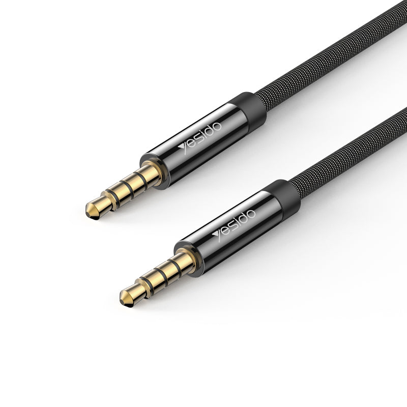 YAU-14 /Yesido Audio Cable Aux  3.5MM Standard Length: 1M Cable / Black / N/A