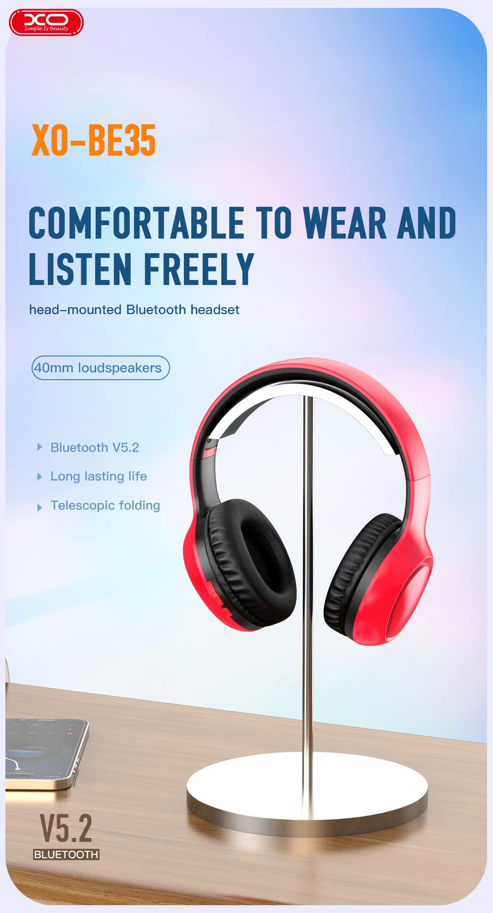 XO-BE35/XO Bluetooth headphone HEADPHONE / Black / Bluetooth
