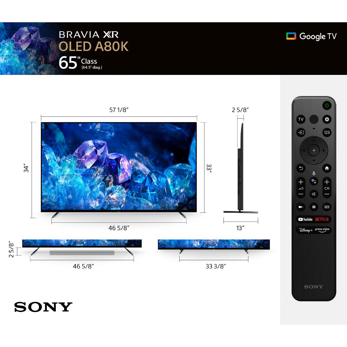 XR-65A80K/SONY 65" LED TV Bravia XR OLED 4K HDR, XR Cognitive Processo SONY / UHD